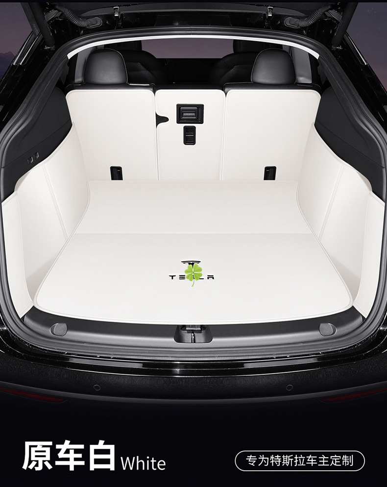 Suitable for Tesla Model Y/3 Front and Rear Trunk Mats, Leather Version, Full Coverage, Special Upgraded Version for Model Y/3, Full Surround