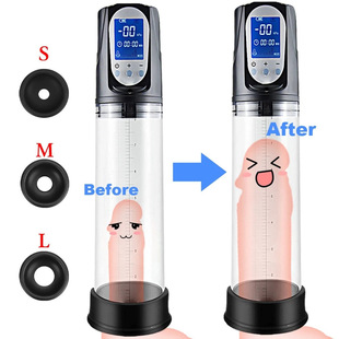 LCD screen men's vacuum negative pressure erection device penis stretching exerciser masturbation adult sex toys