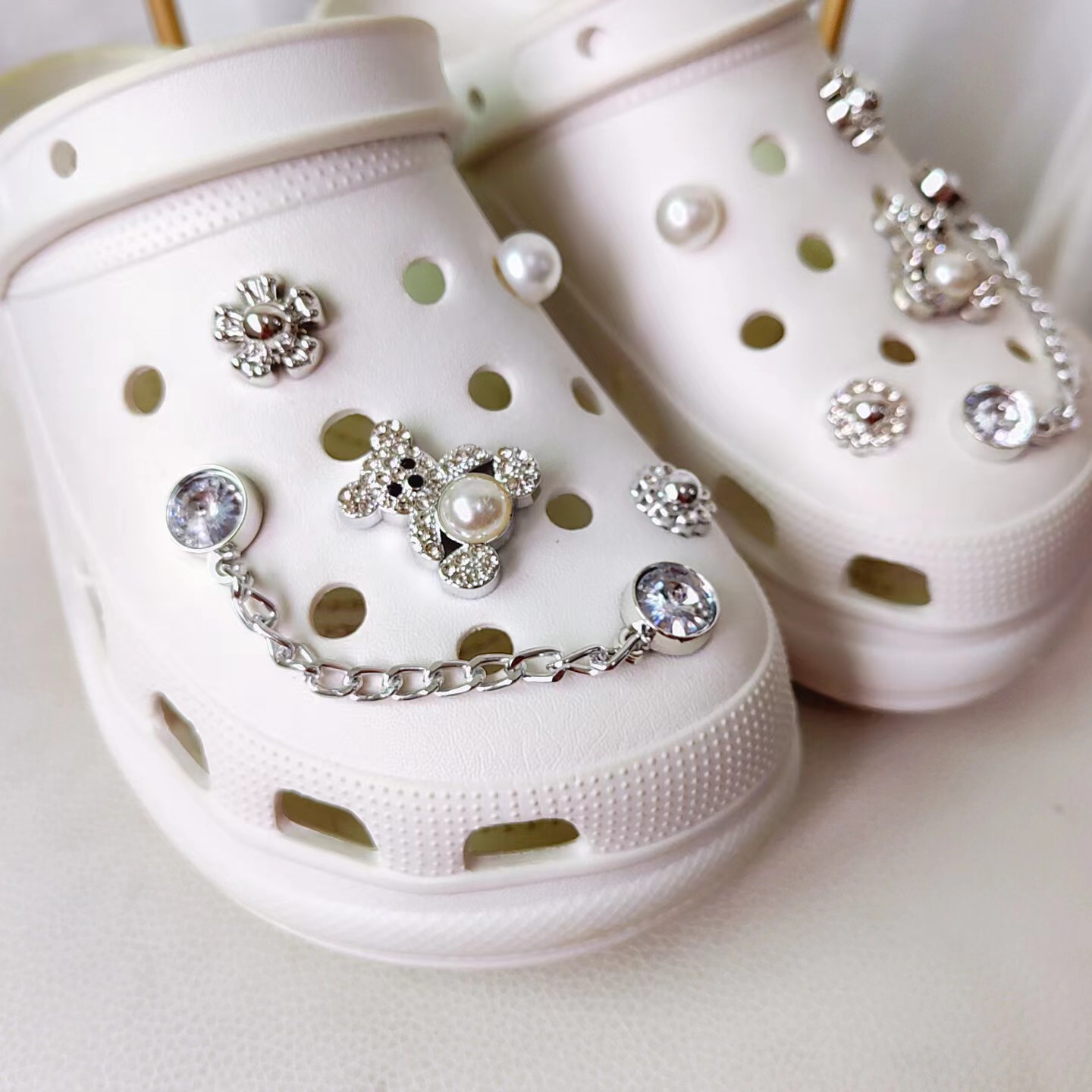 30g Weight Slippers Suitable For Shoe Type Shoe Buckle Shoe Accessories Type 1 Set Quantity Daily Occasion PP Material Bear, Flower Pattern Winter, Summer, Spring Season Women's Gender Bear Flower Shoe Accessories PP Slippers Winter Summer Spring Shoe Buckle 11