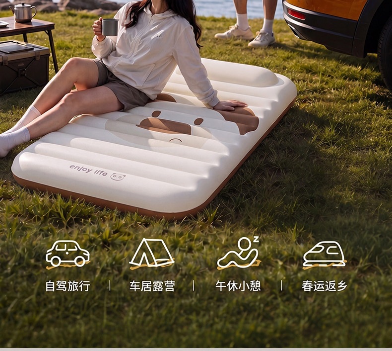 Car inflatable mattress is convenient for self-driving long-distance travel, foldable rear seat universal mattress for cars, wholesale