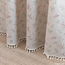 北美式窗帘成品小窗厨房半帘流苏棉麻半遮光飘窗短帘跨境日本韩国