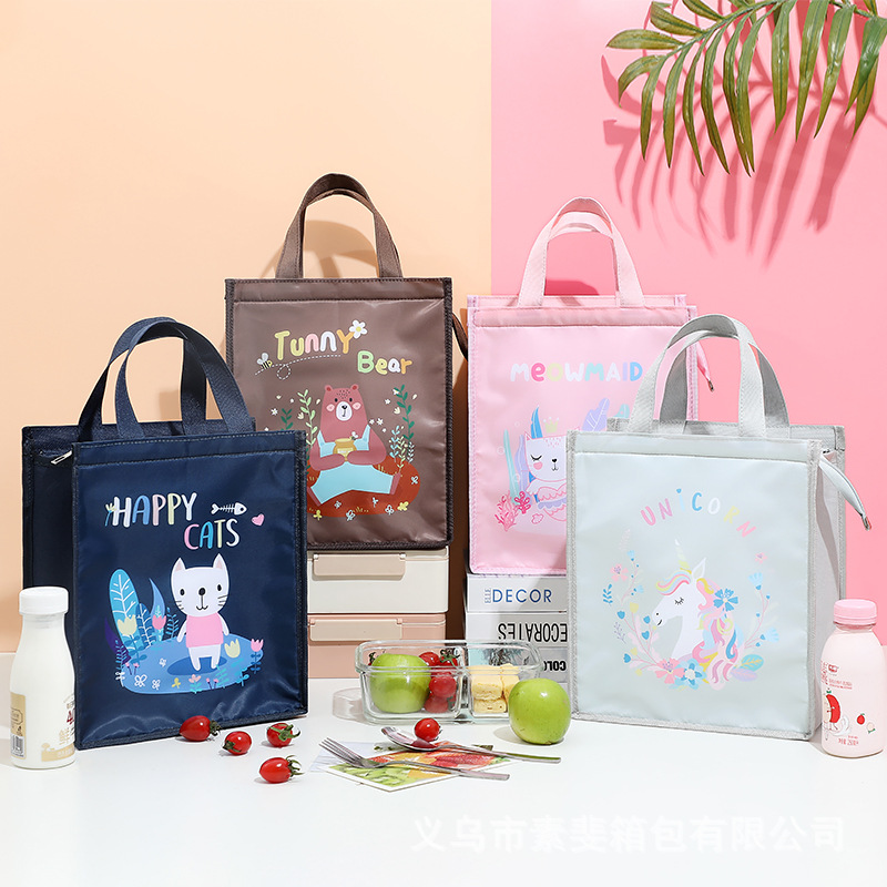 Cartoon Portable Lunch Bag Thickened Aluminum Foil Lunch Boxulation Bag Large Capacity Lunchulation Bag