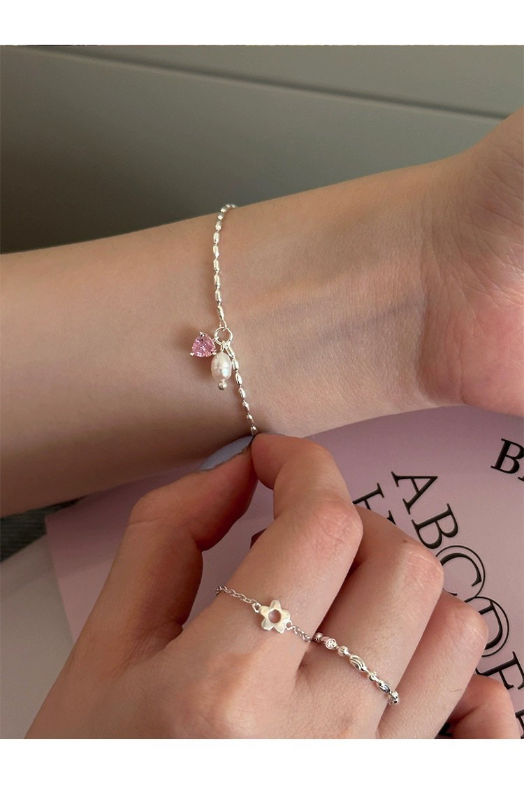 10g Weight Bracelets Jewelry Accessory Type Zircon Inlay Material Elegant Heart Shape Sterling Silver Zircon Bracelets In Bulk