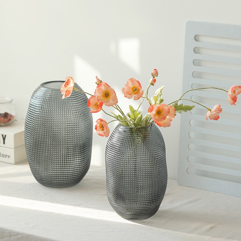 Textura europea simple vasos de vidrio hidropónicos transfronterizos decoración de entrada decorativa de lujo ligero para el hogar de alto nivel arrancador de flores