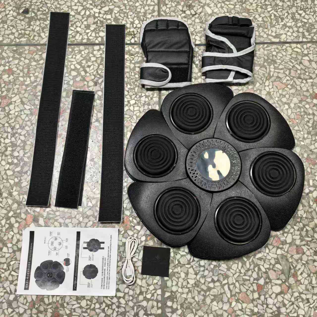 Boxeo inteligente Música Máquina de boxeo Objetivo de pared electrónico para adultos en el hogar Equipo de entrenamiento de ventilación de tiro de reacción de boxeo para niños