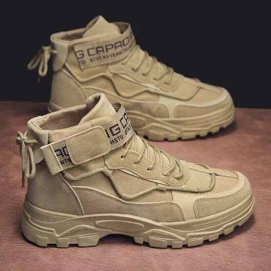 Martin boots men's shoes Spring and Autumn new high-top workwear shoes men's Korean style versatile British style short boots casual fashion shoes