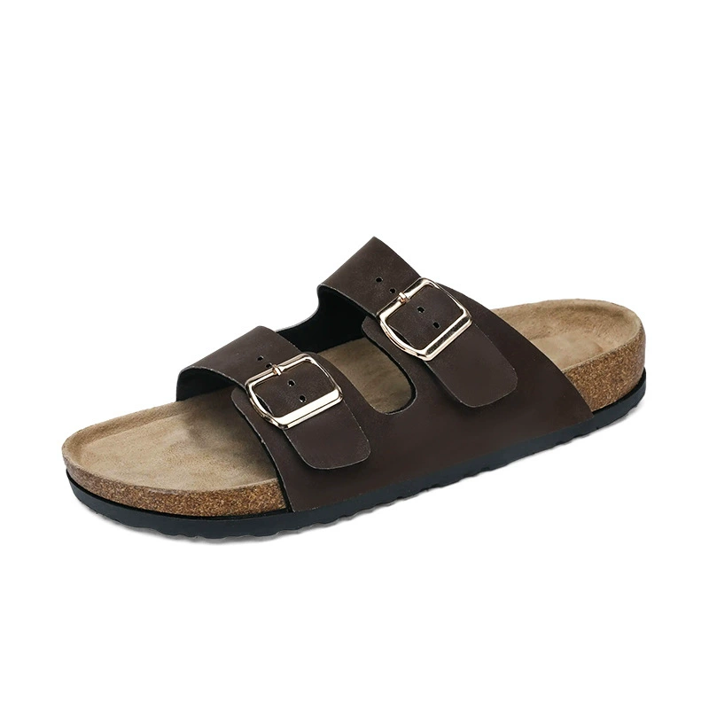Мужские тапочки Birkenstock большого размера, летняя верхняя одежда, дышащие кожаные тапочки без шнуровки, мужские и женские офисные сандалии.