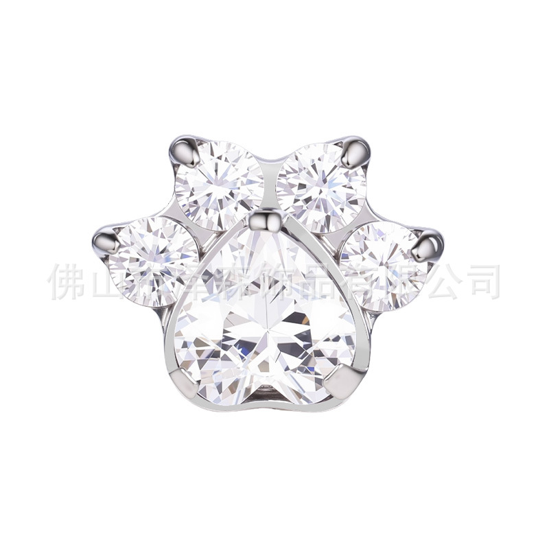 F136 Titanium Alloy Cat Claw Ear Studs, Ear Bone Studs, G23 Titanium Zirconia Lip Studs, Tongue Studs, Body Piercing Jewelry detail image 7