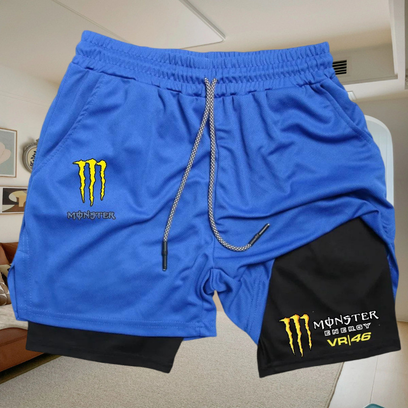 Cross-border men's double-layer two-in-one sports shorts, breathable and comfortable, suitable for gym training, activities, and casual quick-dry wear Cross-border men's double-layer two-in-one sports shorts, breathable and comfortable, suitable for gym training, activities, and casual quick-dry wear