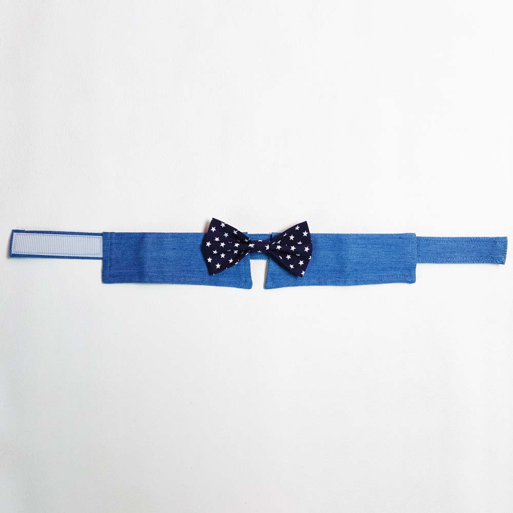 Tanpopo nueva mascota de algodón de mezclilla corbata estrella de cinco puntas patrón de ropa para mascotas corbata de perro casual