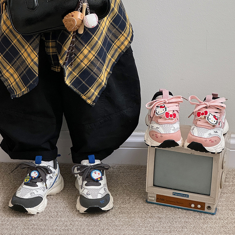 儿童网布运动鞋2025春秋新款女童老爹鞋kitty休闲鞋户外跑步鞋潮|undefined