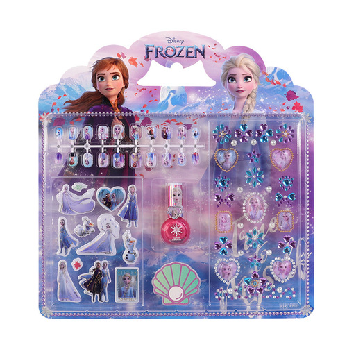 Disney Children's Nail Polish Frozen Princess Elsa Cartoon Nail Sticker Set Girls Nail Art Toy