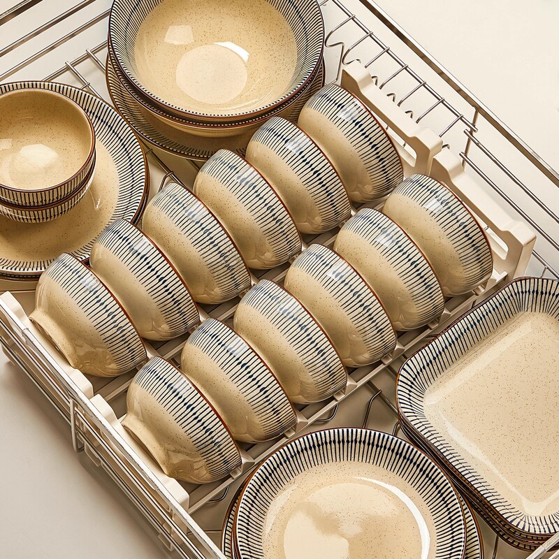 Japanese-Style High-Value Bowl and Plate Set Ceramic Tableware Home Bowls Plates High-Value Ramen Bowl Chopsticks Modern Housewife