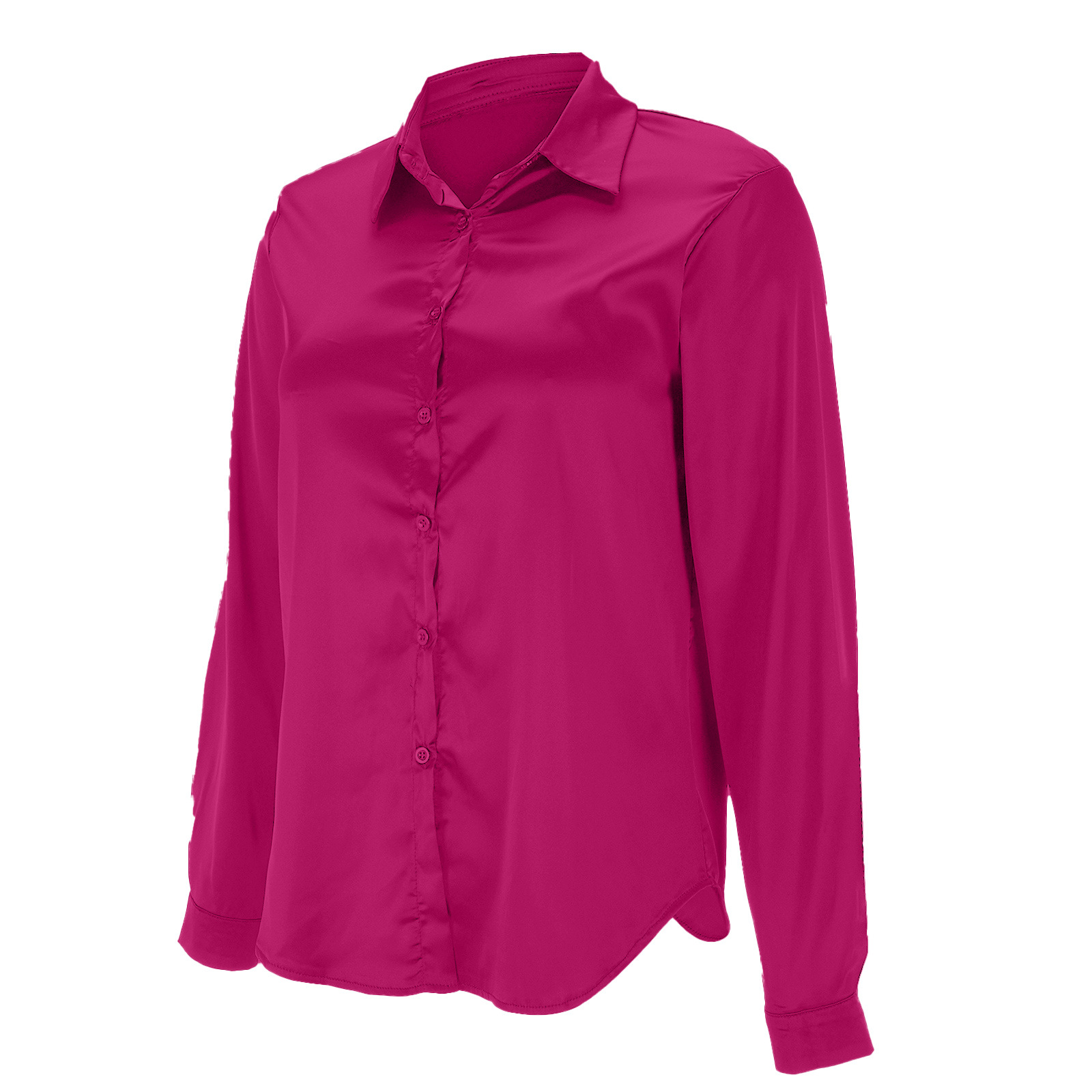 Popular Item On 's European And American Independent Sites: Women's Pullover V-neck Solid Color Elegant Satin_ecoleips.com