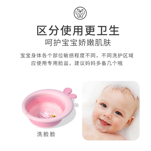 Baby folding three-piece washbasin set for newborns, special face wash, butt, feet and feet cartoon can be hung in children's dormitory