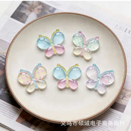 可爱蝴蝶卡通饰品发夹diy材料手机壳贴片平底半成品手工饰品批发
