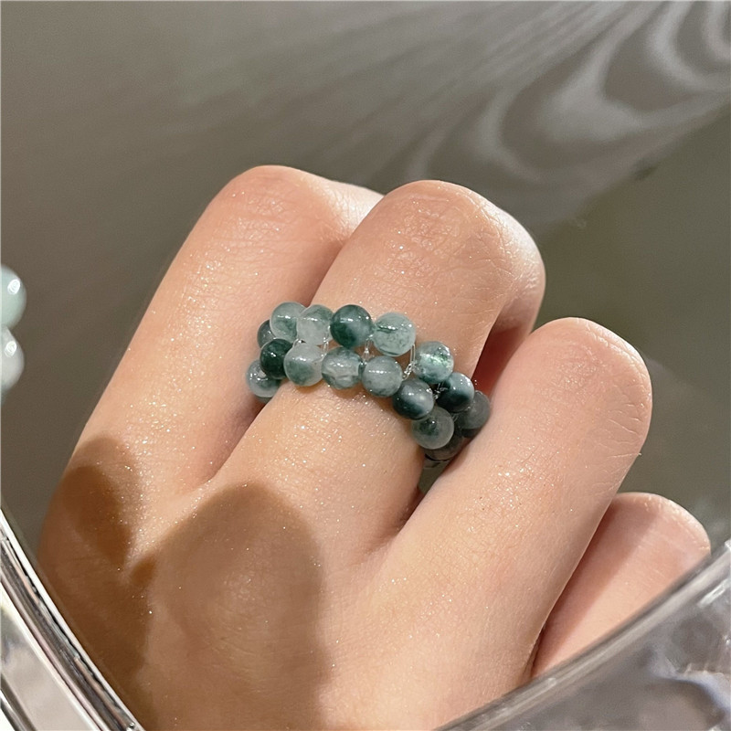 Wholesale Jewelry Tourmaline Green Stone Hand-worn Ring Nihaojewelry display picture 2