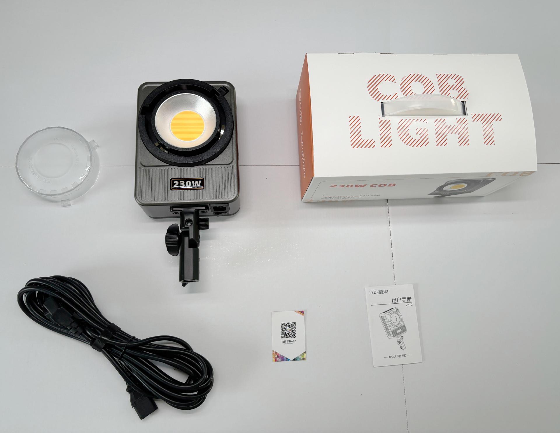 Lámpara de relleno profesional en vivo, luz de relleno de COB de temperatura de dos colores, luz de cámara siempre brillante, sala de estudio en vivo, luz de Meiguang