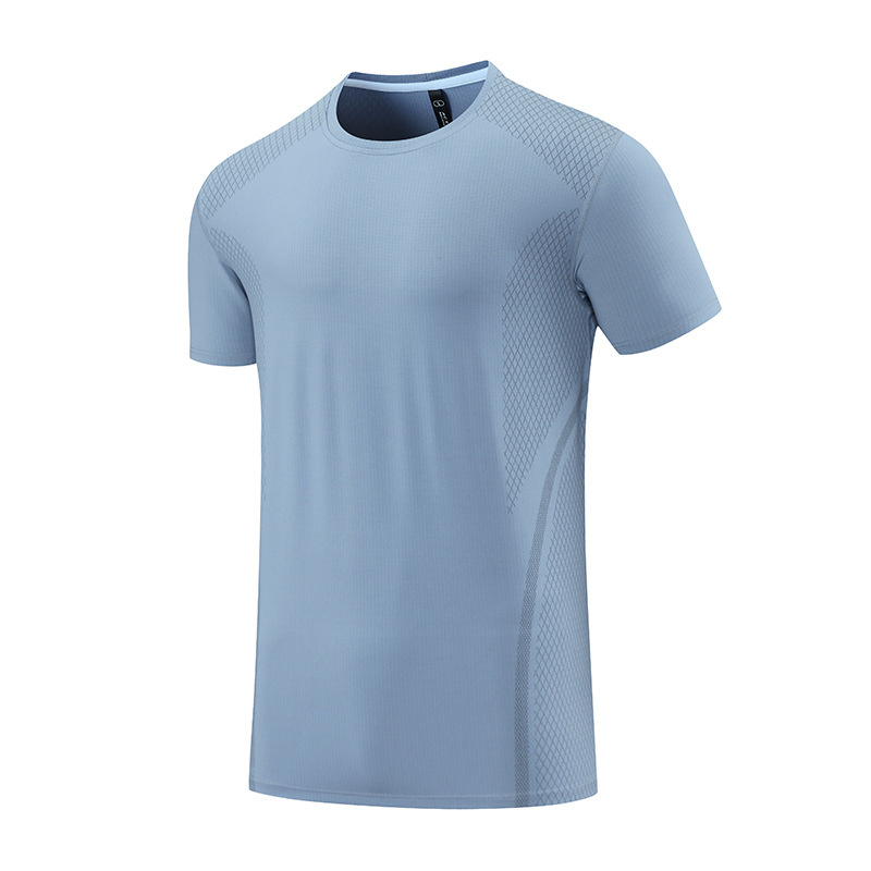 Cool Ice Silk Aire acondicionado ropa transpirable de manga corta Camiseta de los hombres de secado rápido estiramiento más tamaño verano nueva camiseta media manga moda
