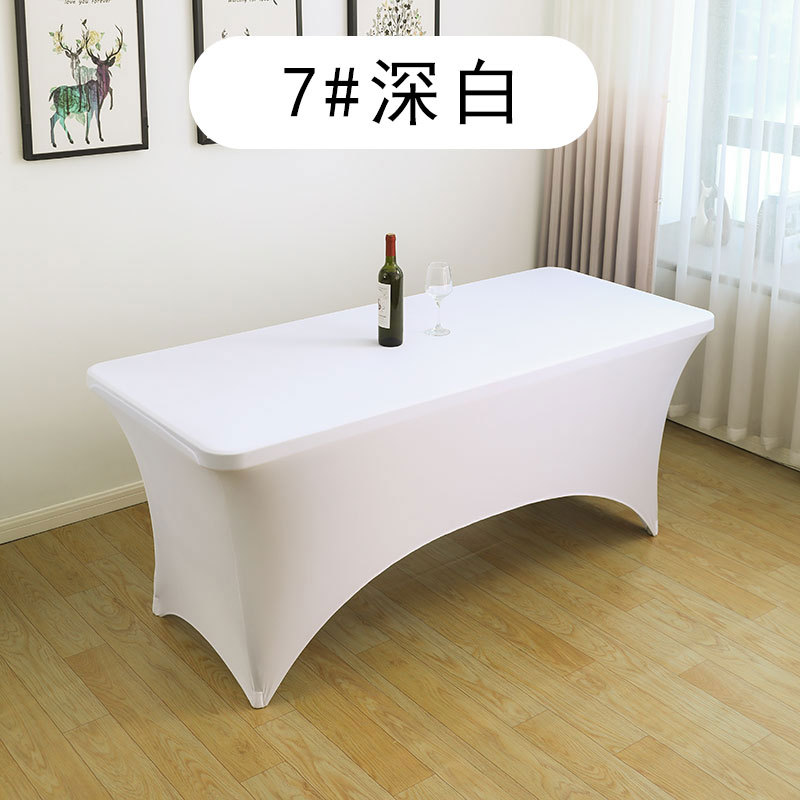 Cubierta de mesa elástica americana 4FT6FT para actividades de boda al aire libre Cubierta de mesa de cóctel de comercio exterior blanca y negra elástica rectangular