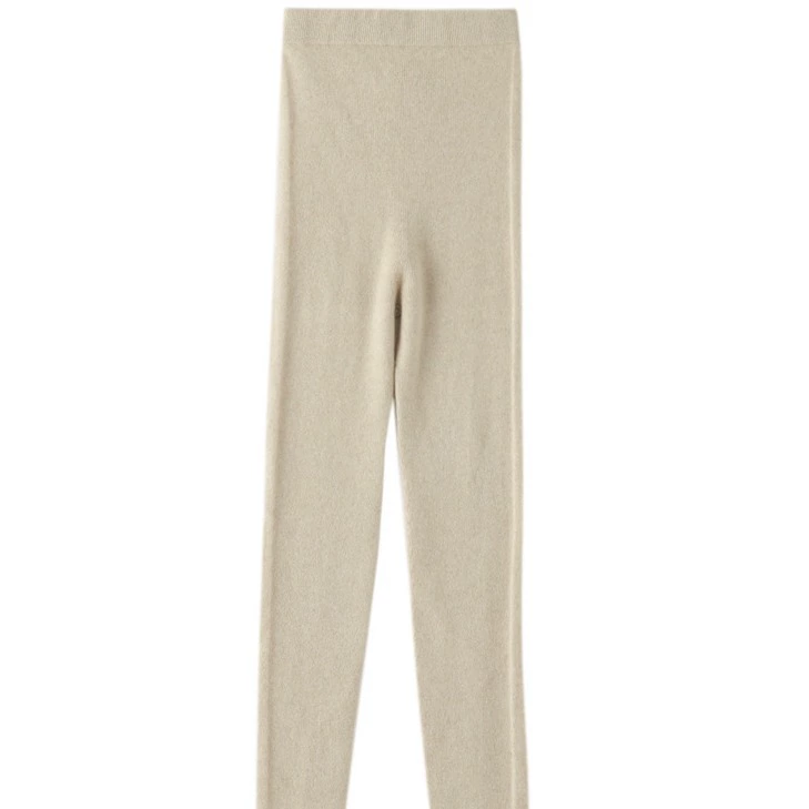 Осенне-зима Новые леггинсы из 100% чистого кашемира, женские облегающие внутреннюю и верхнюю одежду, теплые вязаные брюки с высокой талией