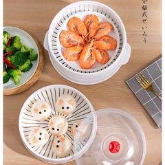 電子レンジ加熱蒸し器多層プラスチック小籠包子饅頭神器多機能保温専用蒸し器