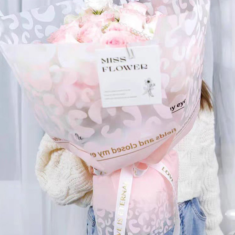Huaxi Leopard Leopard Papel de embalaje de flores Fábrica al por mayor Papel mate impermeable Diy floristería Papel de embalaje de ramo floral