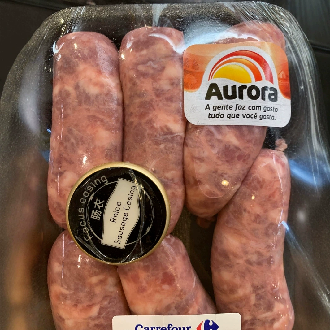 Бразильская колбасная оболочка Rnice специализируется на соленой свиной оболочке для колбас 46/48.