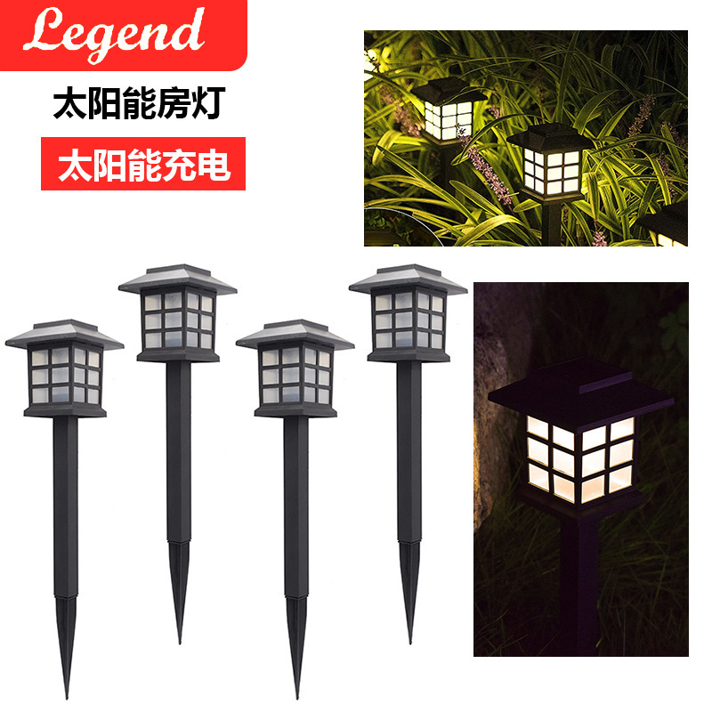 Cross border outdoor LED lighting solar garden light small palace light plug lawn light mini solar light waterproof