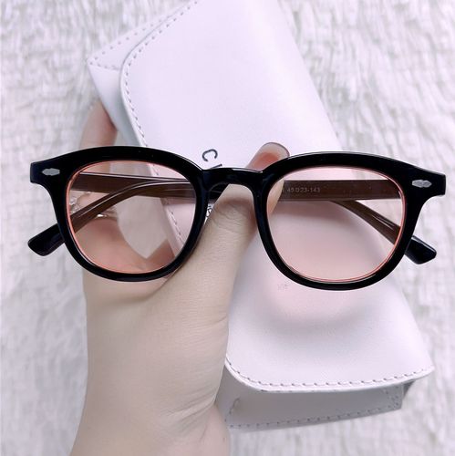 New European and American retro plain-faced street photography glasses frames with rice nails for men and women, thick-framed glasses frames, trendy personality flat mirrors wholesale