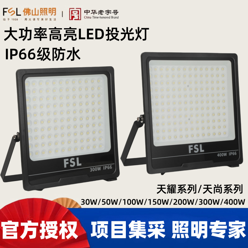 FSL Foshan Lighting LED Outdoor Lighting Outdoor Warehouse Site Strong Light Super Bright Prospecting Waterproof Prospecting Light