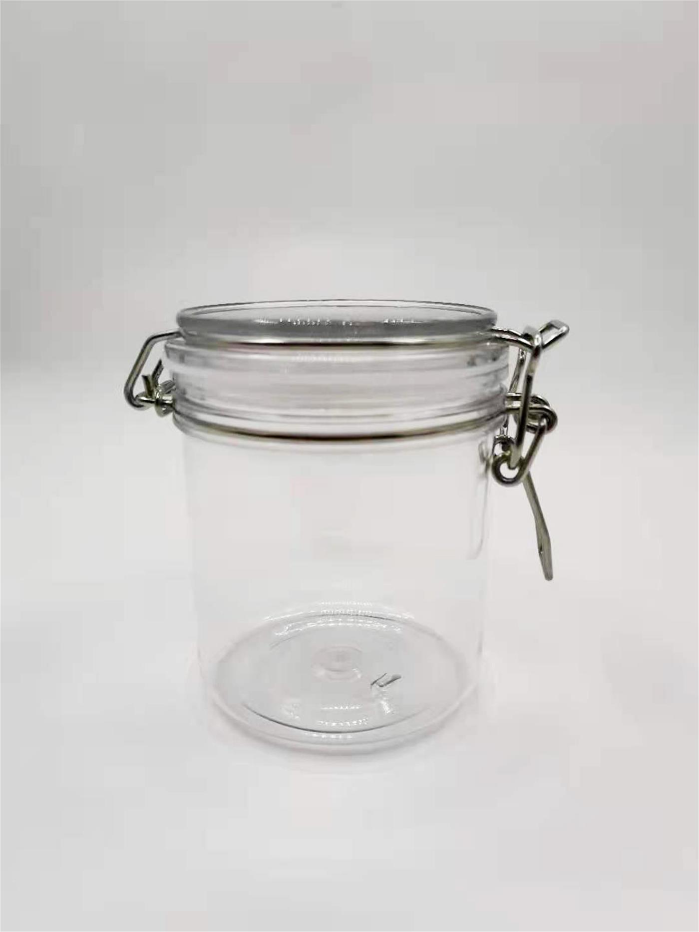 现货500ml中药面膜粉末圆形密封罐PET塑料面膜密封罐粉末密封罐