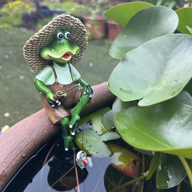 Cross-Border Popular Frog Fishing Garden Courtyard Model Design Sculpture Indoor and Outdoor Resin Ornaments Crafts