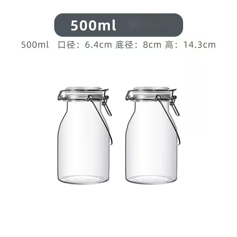 Botella de vidrio sellada, botella de alimentos, miel, limón, frutas, vinos, peppermint, frascos de almacenamiento domésticos