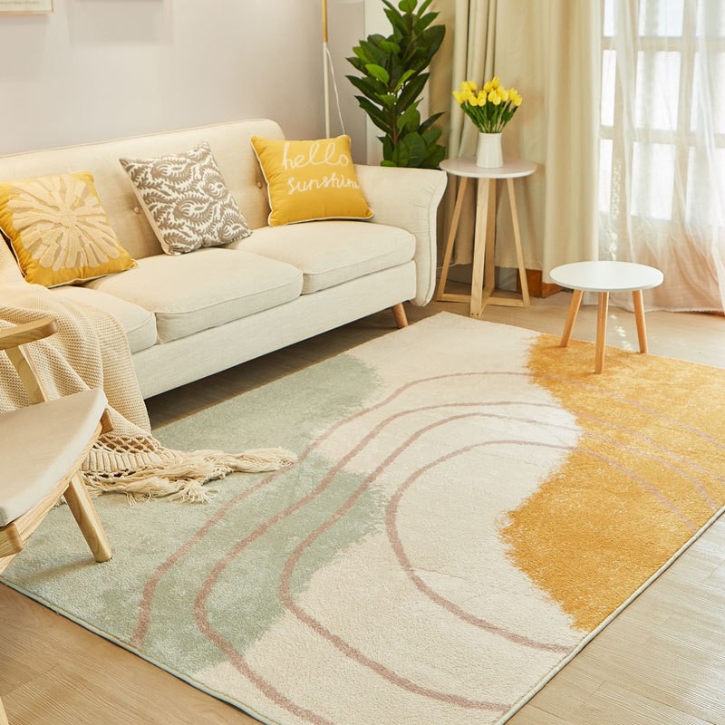 Modern carpet for living room for bed made of faux fur