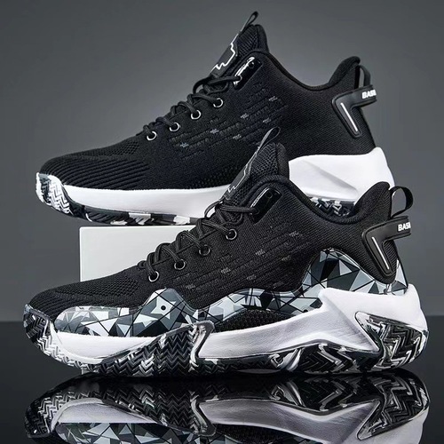 Large Size Basketball Shoes for Youth Students, Breathable Running Shoes for Men, Fashion Trendy Black and Colorful