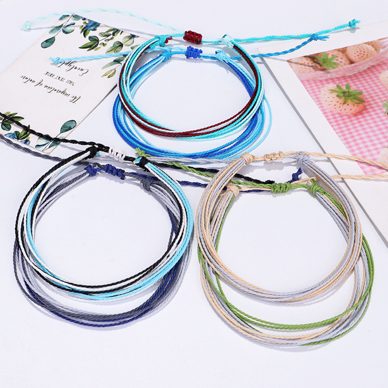 Ethnic Style Colorful Wax line Braid Womenu0027S Anklet 1 Piece