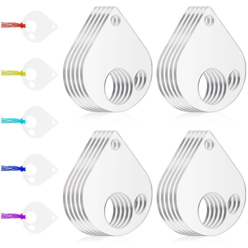 10Pcs Transparent Acrylic 2mm Cross-Stitch Crafts DIY Craft Pattern Sewing Thread Spool Storage Bag