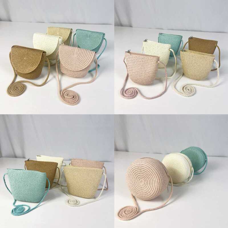 Foreign Trade Children's Bag Men's and Women's Cute Straw Bag Small Round Bag Crossbody Baby's Coin Purse Mobile Phone Bag Summer Light Plate Foreign Trade Children's Bag Men's and Women's Cute Straw Bag Small Round Bag Crossbody Baby's Coin Purse Mobile Phone Bag Summer Light Plate