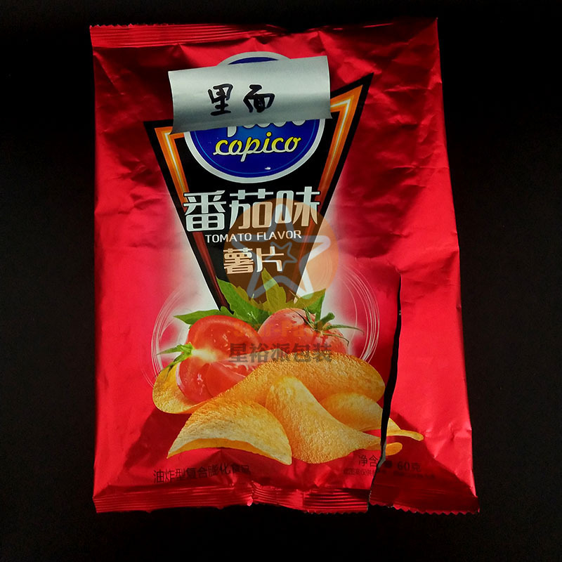 可比克番茄味薯片休闲食品袋彩印金属磨砂哑光糖果饼干铝箔袋