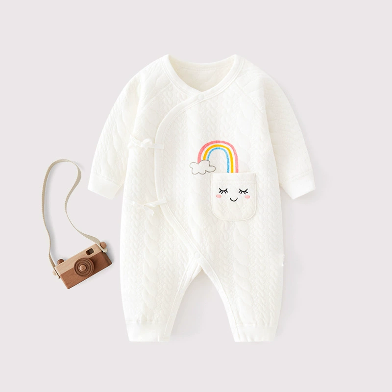 Children's keep warm cotton autumn pijama for new born, quilted bodysuit