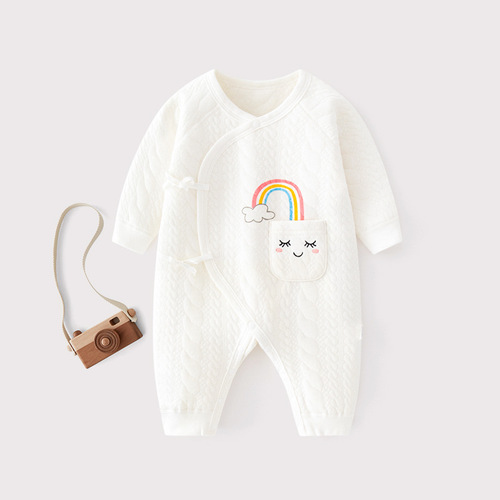 Baby jumpsuits, warm cotton spring, autumn and winter pajamas, newborn baby quilted romper, autumn clothes, boneless clothes