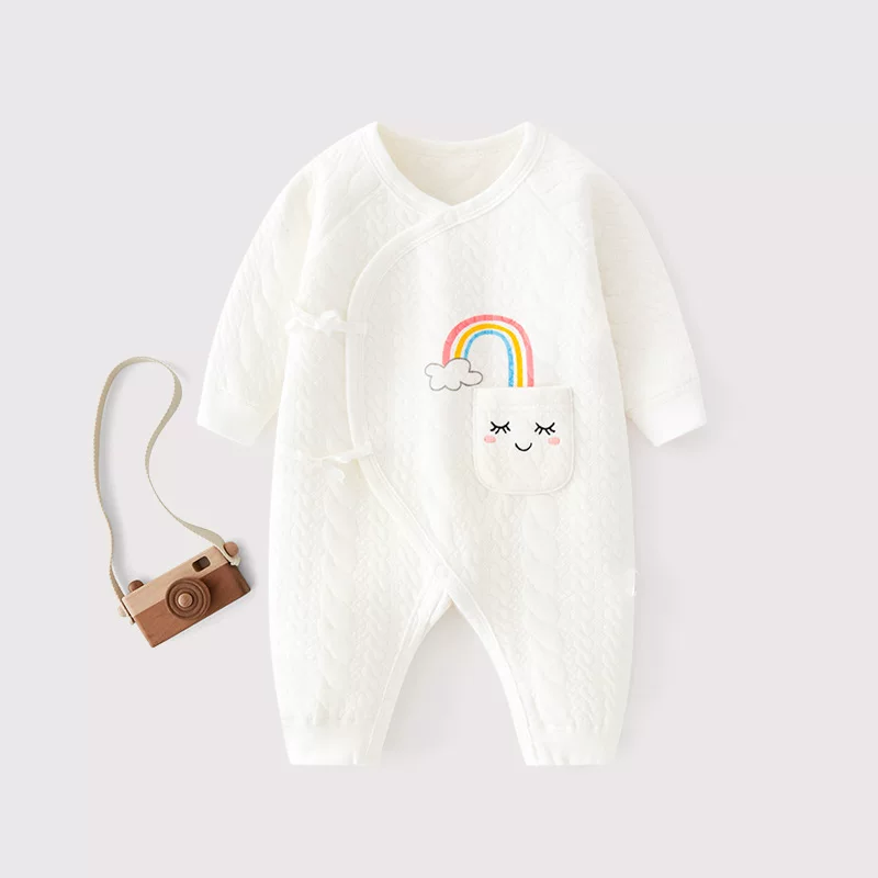 Children's keep warm cotton autumn pijama for new born, quilted bodysuit