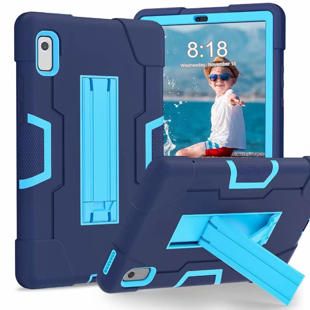 Aplicable a 2023 Nuevo Lenovo M9 funda protectora de tableta a prueba de tres M8 soporte de silicona todo incluido Funda protectora resistente a caídas para niños