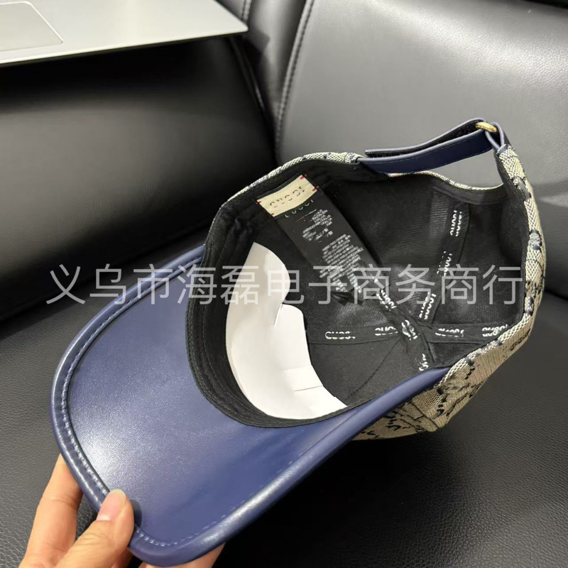 新しいG家のアルファベットのファッションの皮の野球の帽子の日焼け止めの大きい頭の囲うアヒルの舌の帽子の屋外の日よけの男女の通用する金|undefined