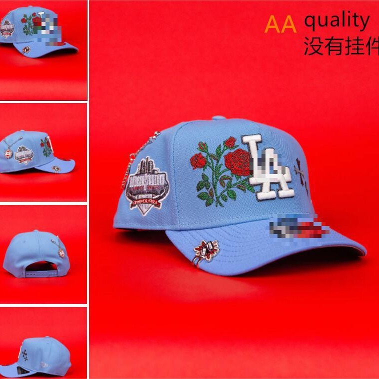 Transfronterizo nuevo AA ajustable bordado sombrero de béisbol hombre y mujer con gorra de boca de pato Yankees LA una pieza de cabello