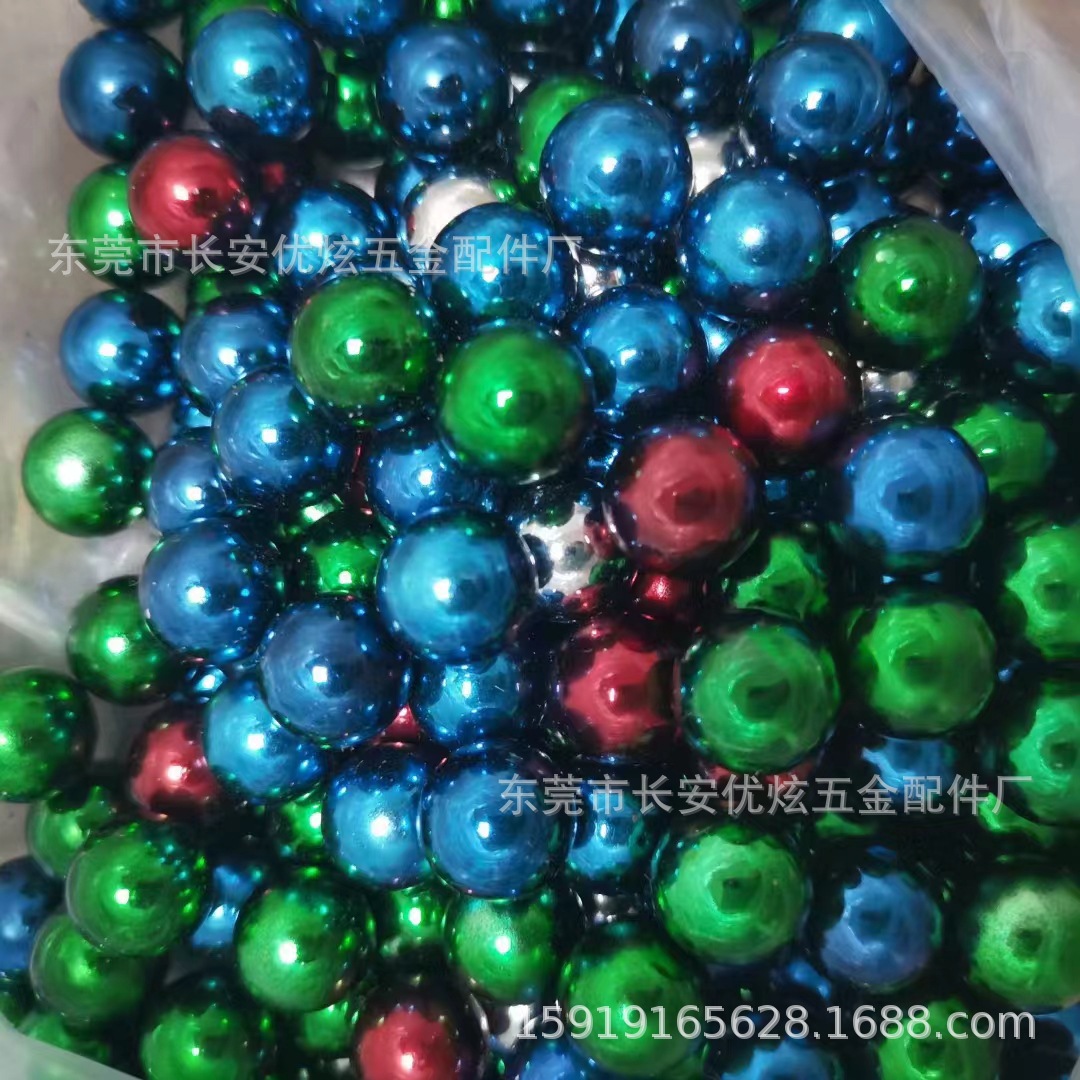 源头批发大量烤漆彩色铁珠304不锈钢钢玩具迷宫弹珠滚球环保品质