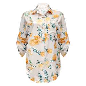 product - wholesale Autumn Floral Print Long Sleeve Cardigan Single Breasted Loose Casual Shirt Women - 6