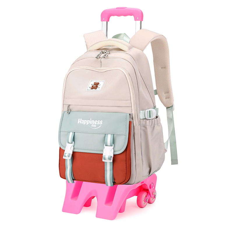 Nuevo pez natural escalera tracción mochila de escuela secundaria de gran capacidad desmontable una mochila de niños