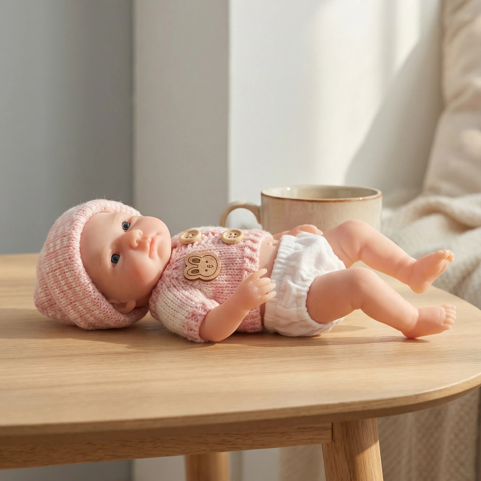 8 pulgadas de manga corta suéter de polvo de silicona sólida muñeca de simulación para niños muñeca de silicona sólida de Navidad